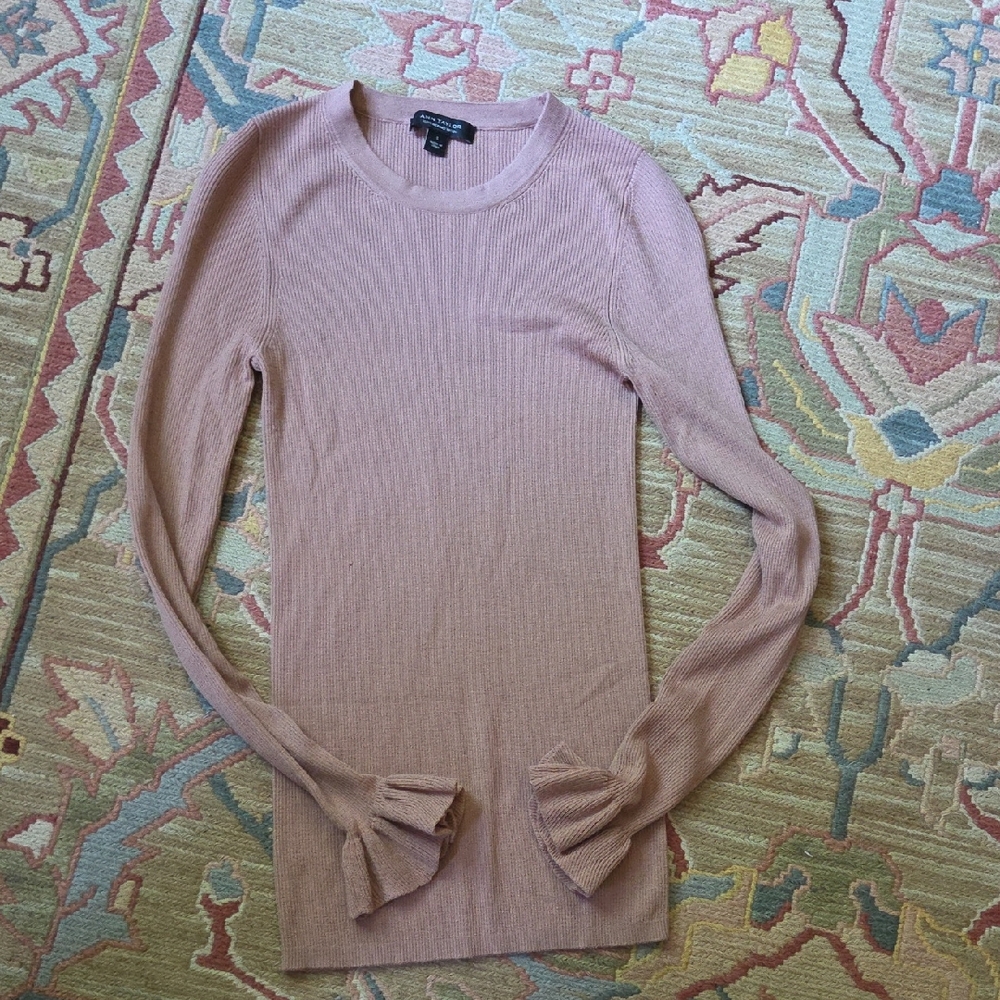 Ann Taylor Merino Wool Ribbed Sweater